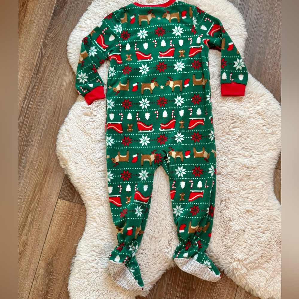 Carter’s Fleece Holiday Long Sleeve Footies 2T